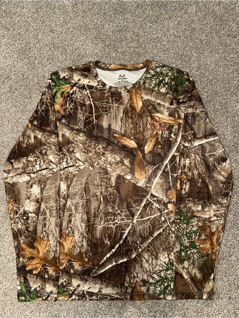 Realtree Men’s Long Sleeve Woodland Camo Shirt - Brown/Green
